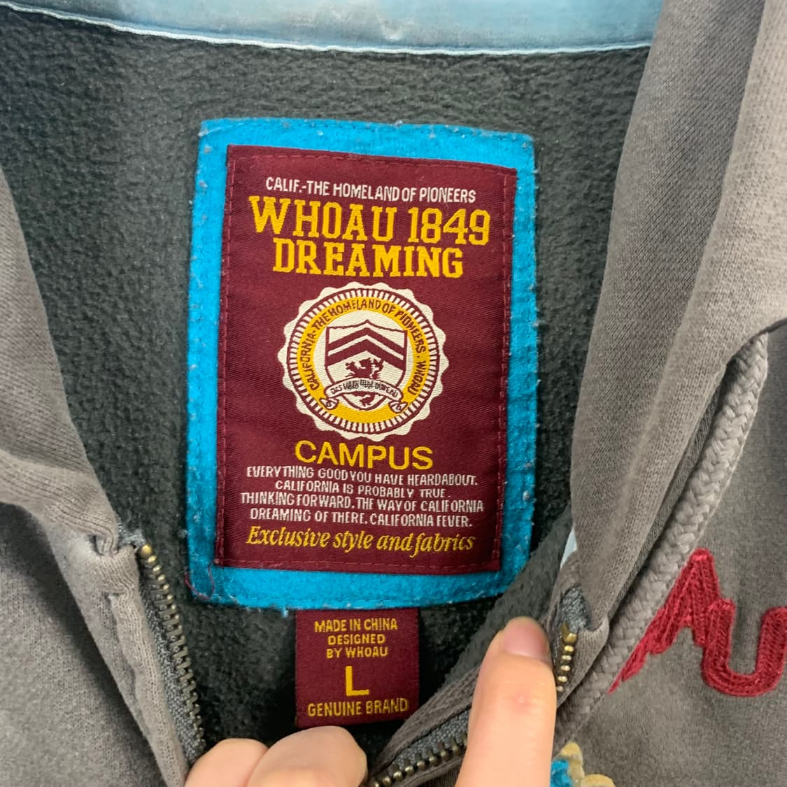 후아유 빈티지 디테일 카키 후드집업 상품이미지6