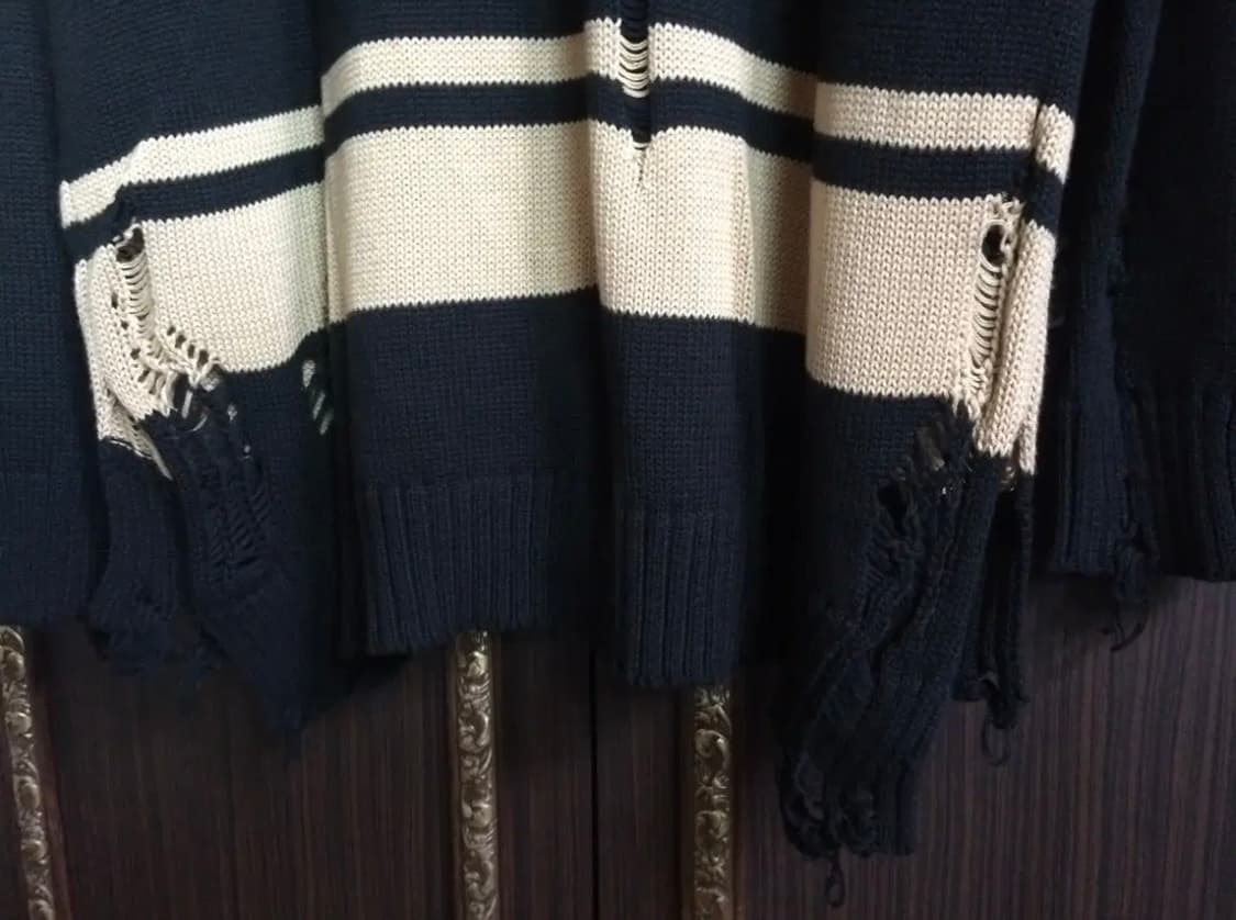 미하라 야스히로 블랙 디스트로이드 니트 상품이미지7