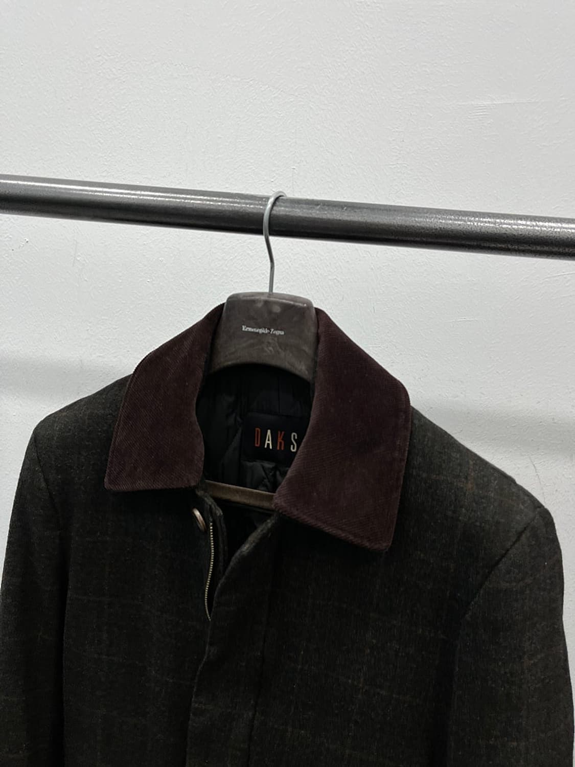 95) 닥스 코듀로이 카라 체크코트  상품이미지2