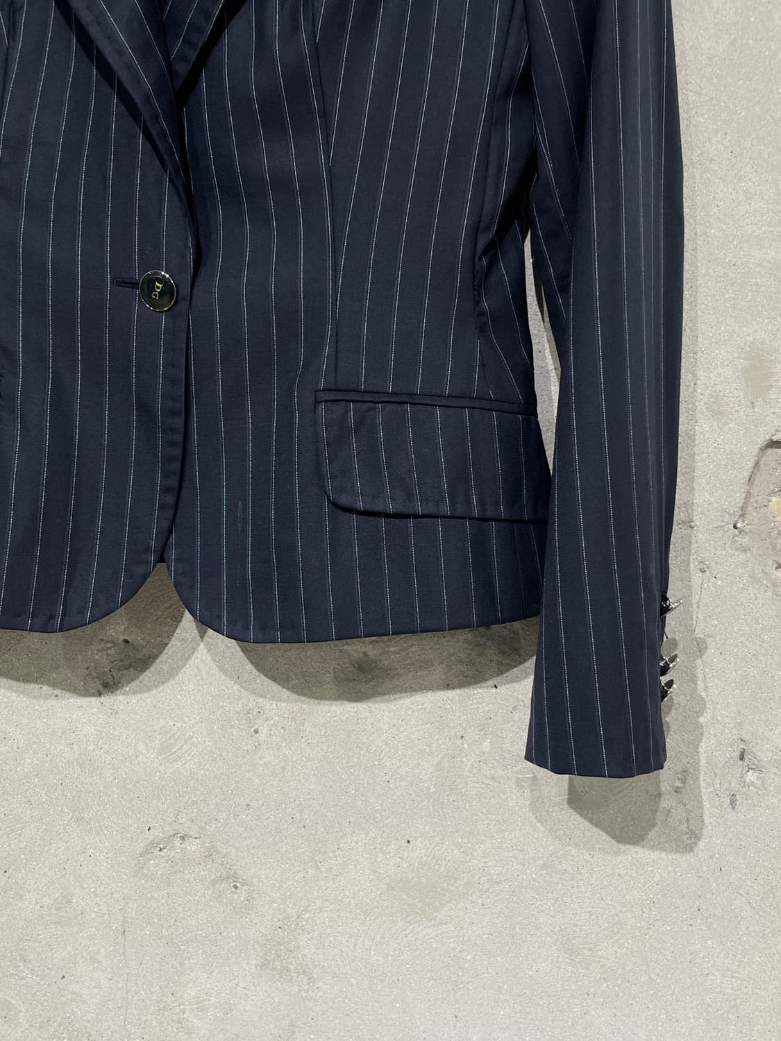 돌체 앤 가바나 블랙 레오파드 라이닝 스트라이프 자켓 상품이미지5