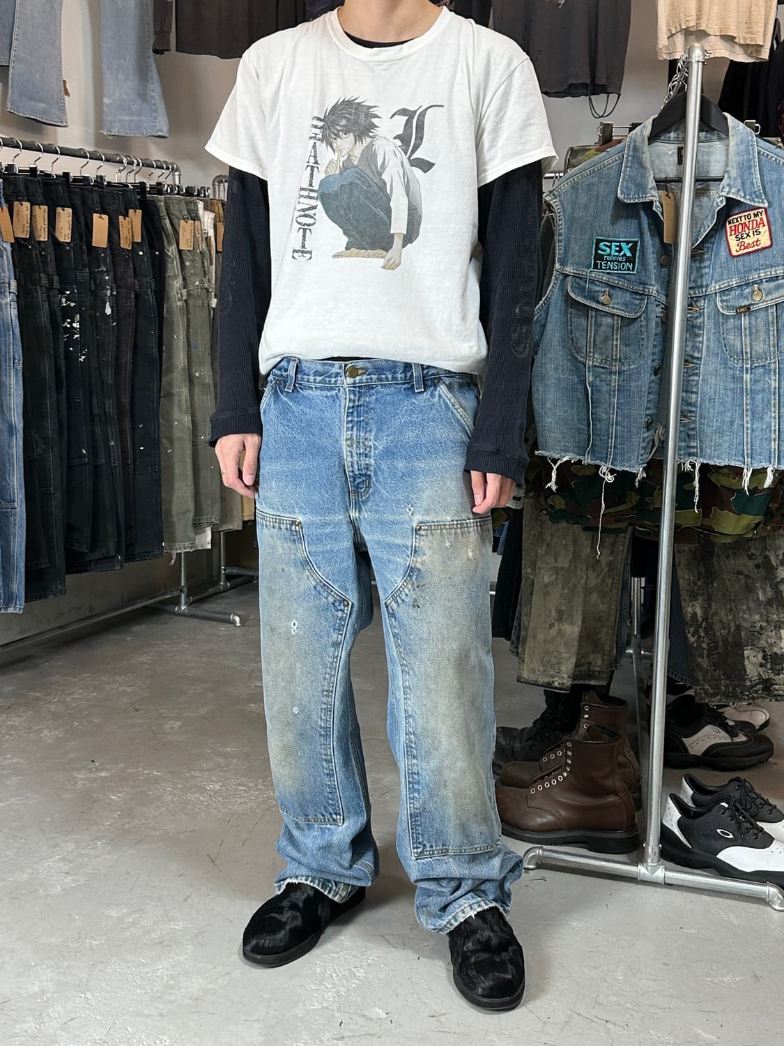 00’s OG 칼하트 데님 더블니 칼하트 B73 썩블니 상품이미지10