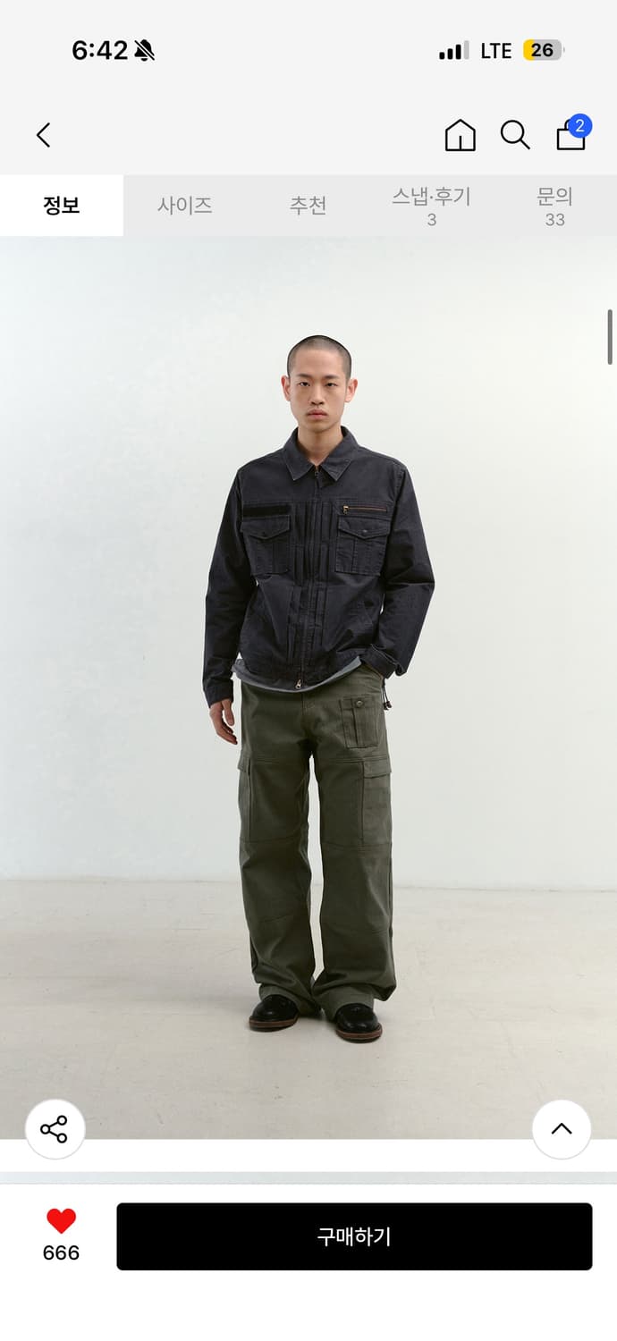 (조우) 빈티지 워시드 5 포켓 워크 자켓 (워시드 네이비) 상품이미지3