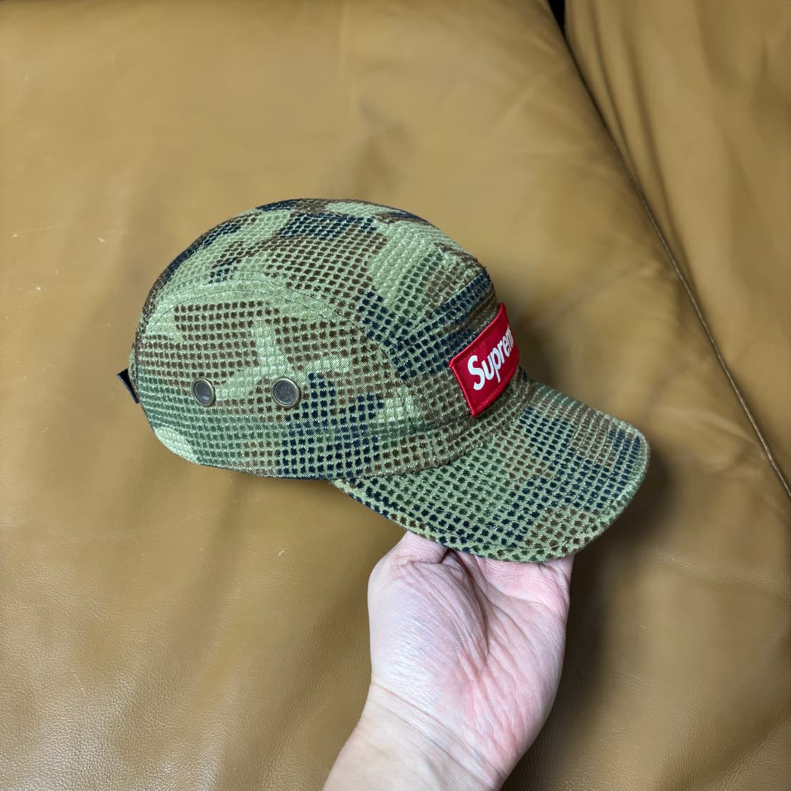 슈프림 캠프캡 모자 박스로고 그리드 우드랜드 카모 상품이미지3