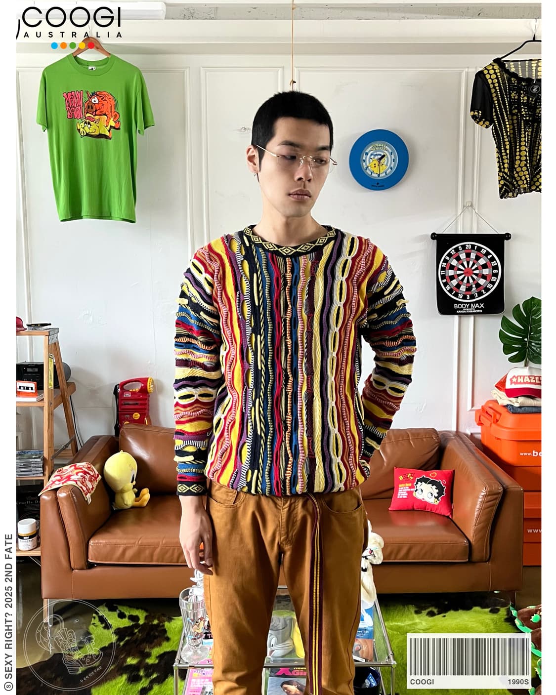 90s COOGI 3D Cable Pattern Knit Sweater 상품이미지1