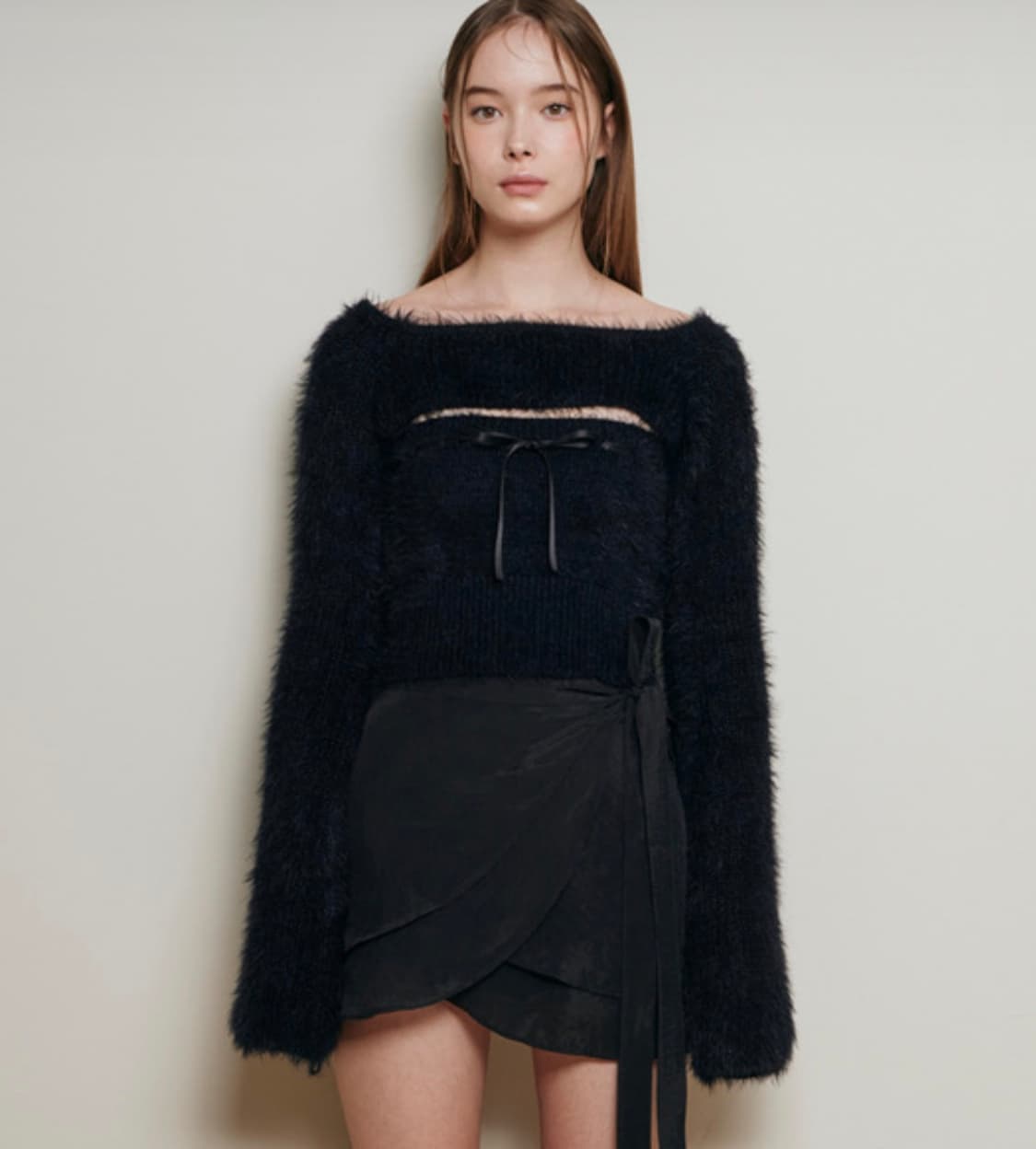 낫유어로즈 리브 니트 볼레로 세트 상품이미지1