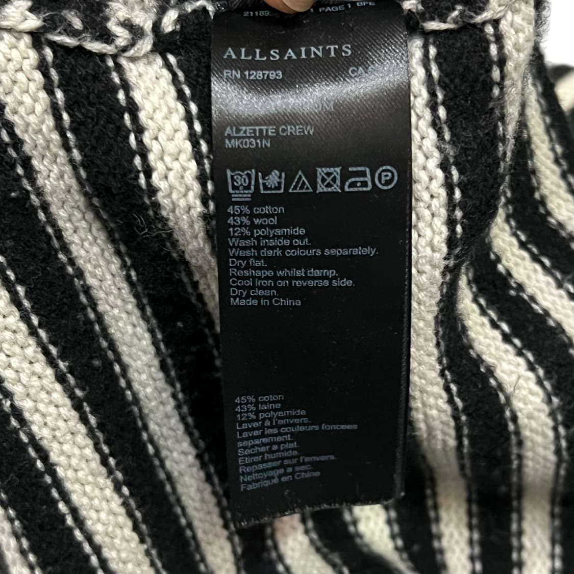  올세인츠 스트라이프 니트 y14131 상품이미지8