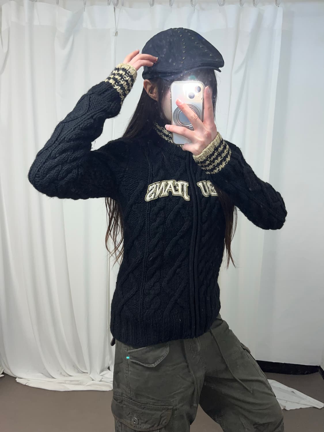 Fubu 00‘s 케이블 니트 집업 상품이미지4