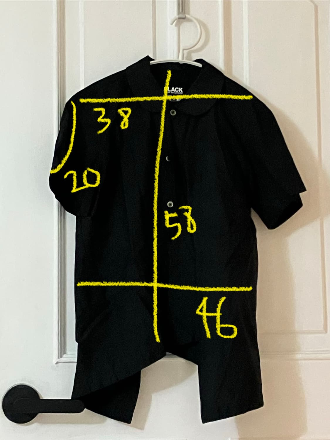 꼼데가르송 블랙 라운드 카라 반팔 셔츠 S 상품이미지5