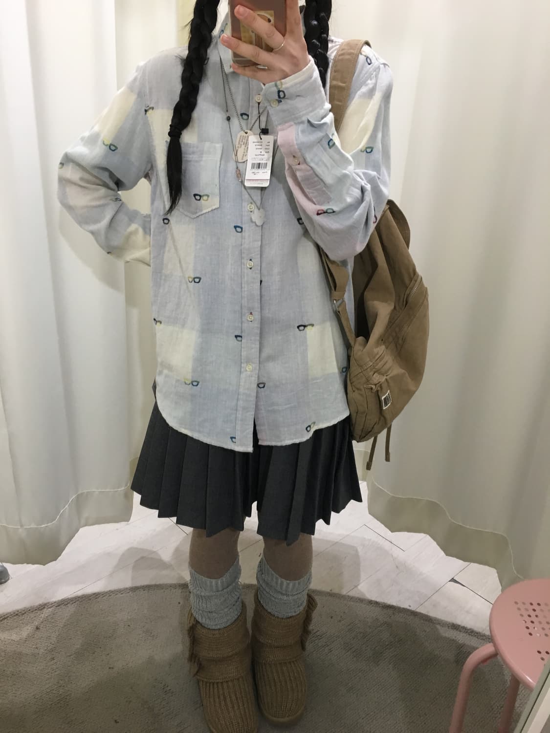 glass check shirt 상품이미지2