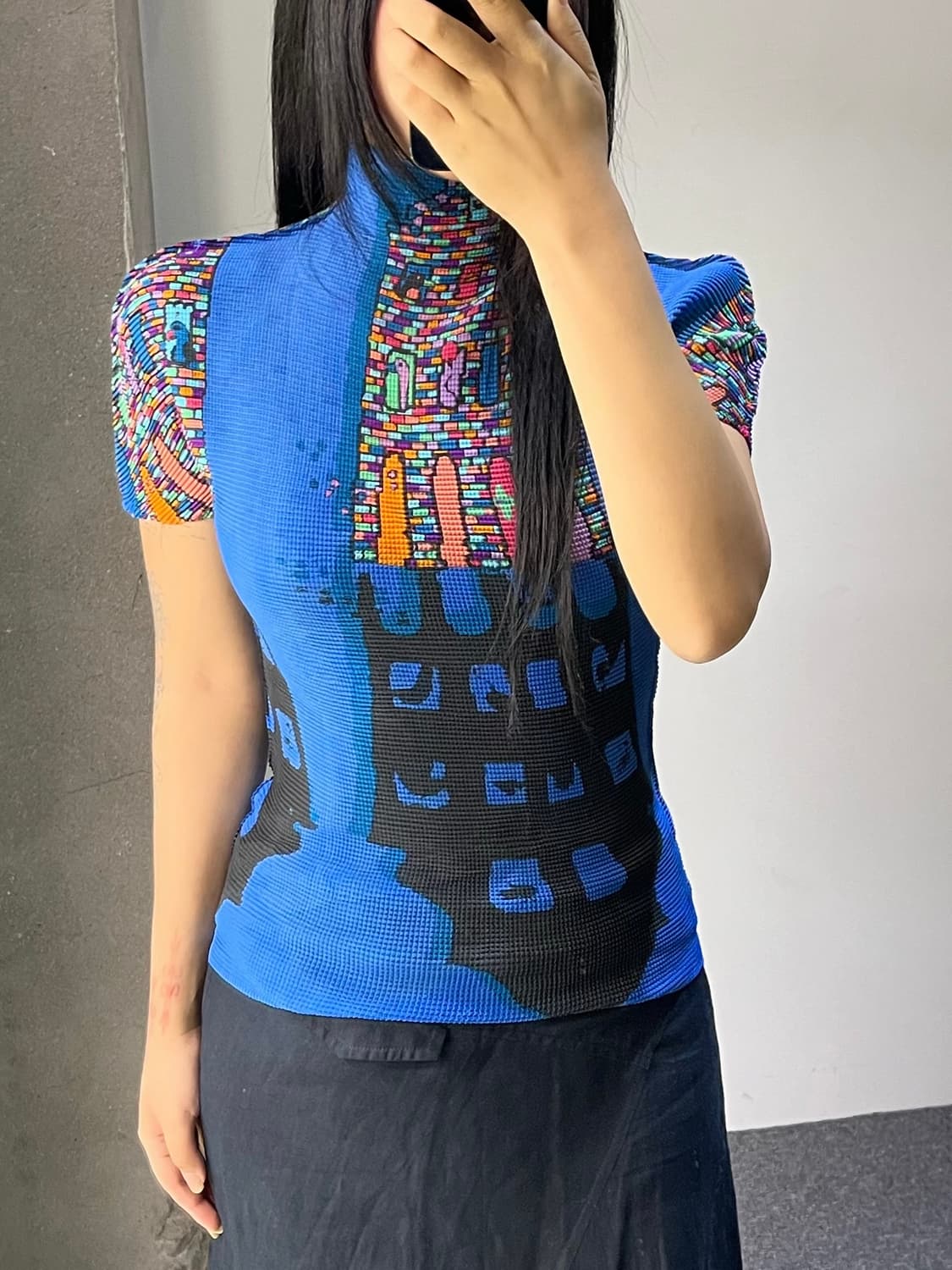 미 이세이 미야케 처치 프린티드 플리츠 탑 상품이미지2