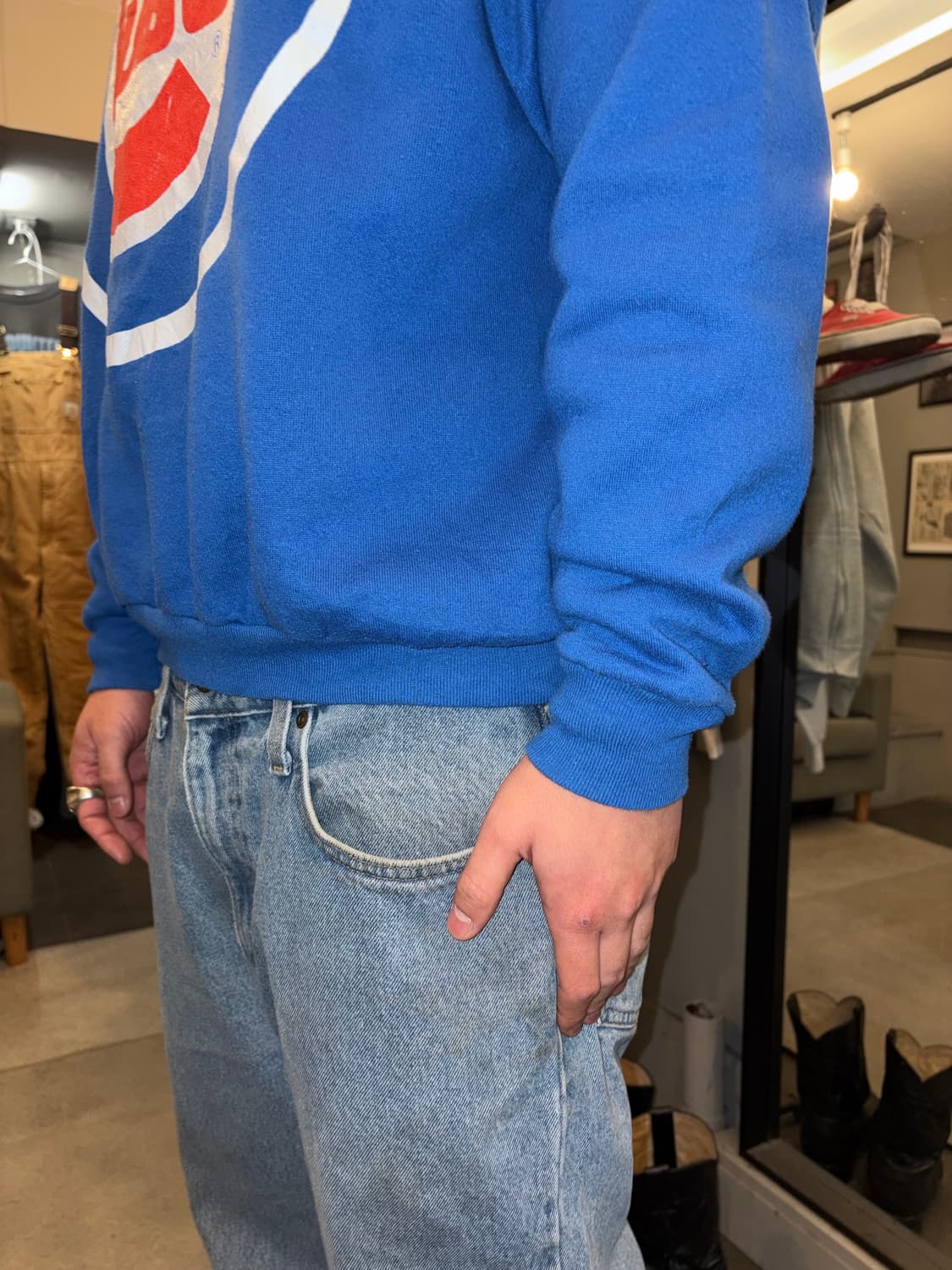 90’s UBS Chicago Cubs logo print sweats 상품이미지7