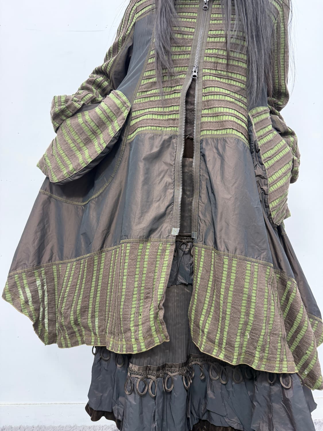 E-Clat Structured Stripe Zip Coat 상품이미지5