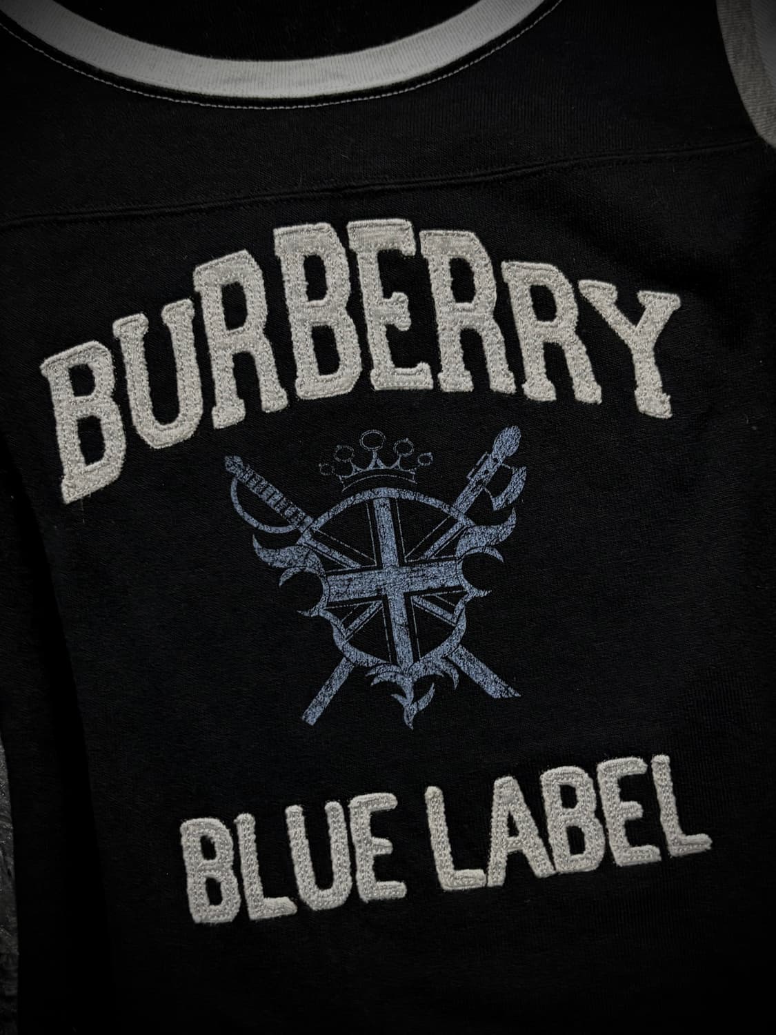 BURBERRY 블루라벨 스포티 유니온 프린팅 크롭 링거 반팔 티셔츠 상품이미지6