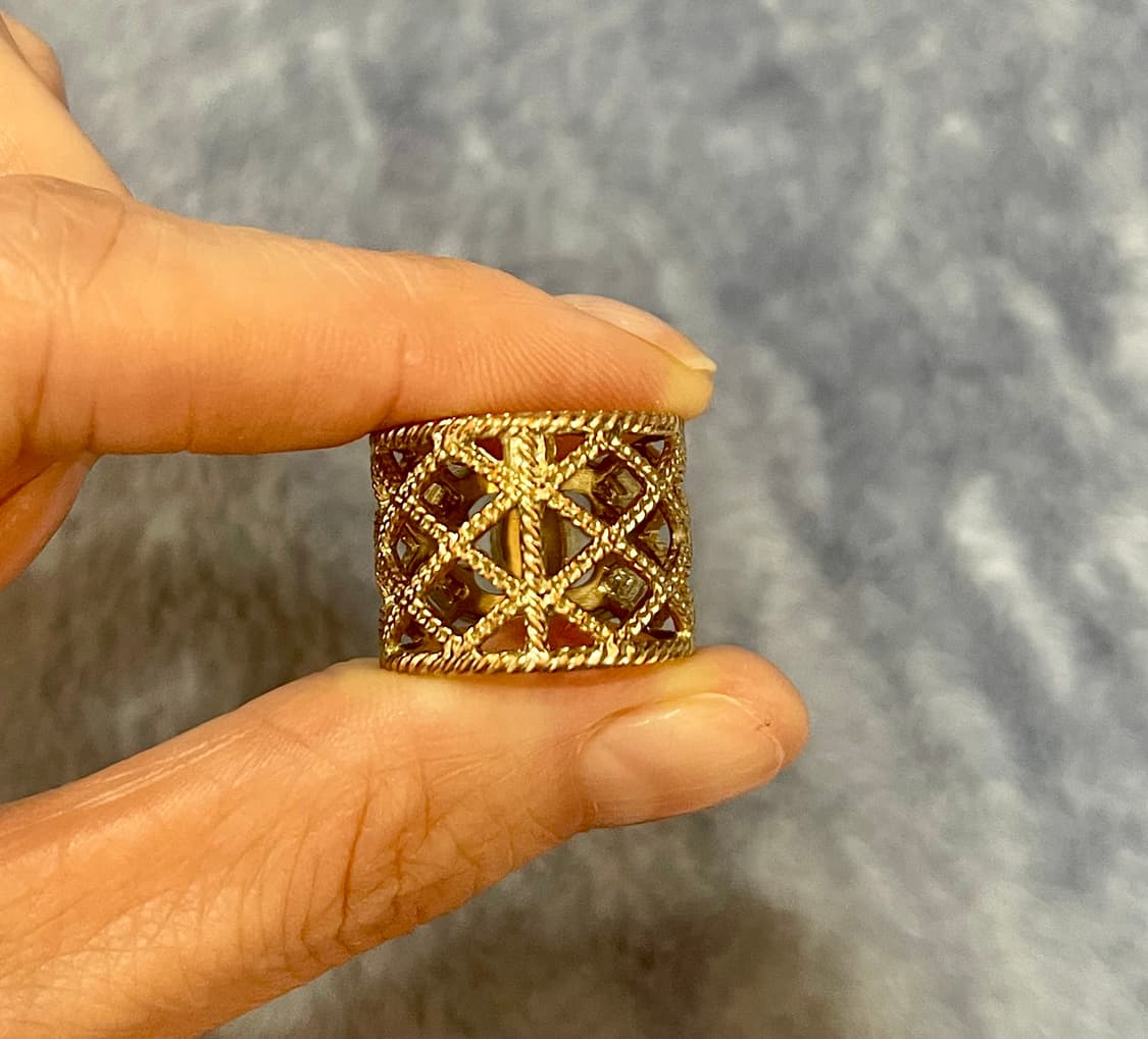 chanel 샤넬 빈티지 CC 펄 로프 메쉬 와이드 링 /54호 상품이미지3