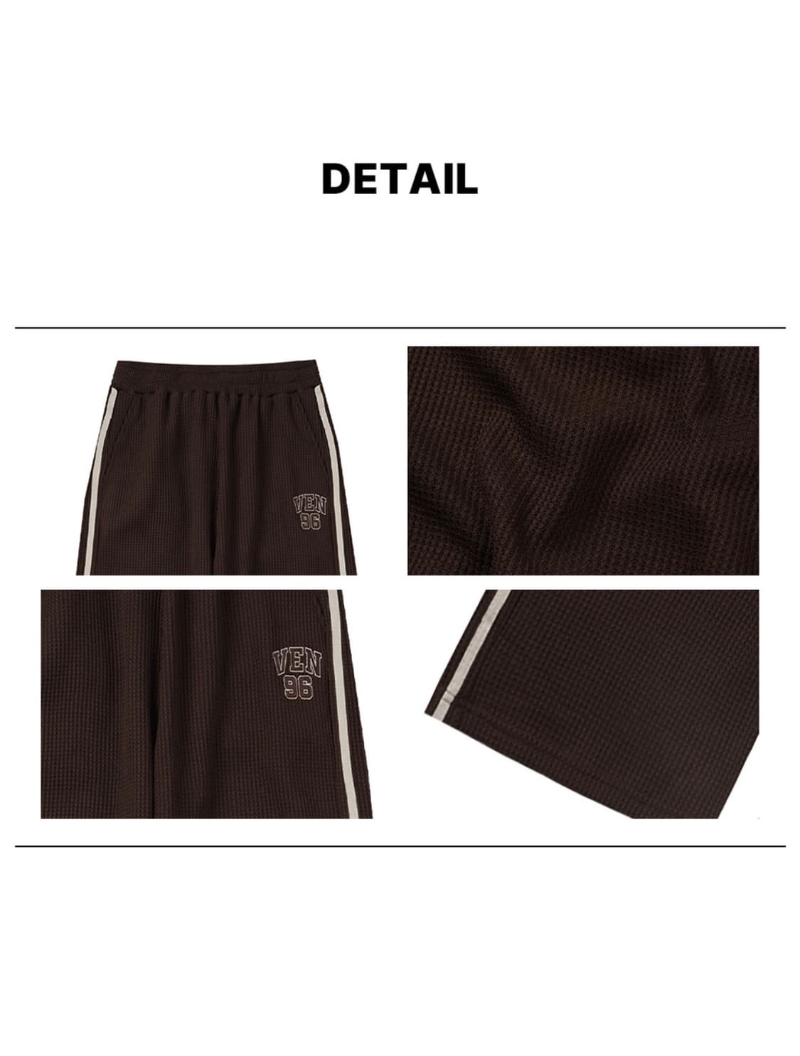 [벤힛] VEN96 트랙 와플 배색 팬츠 (브라운/XL사이즈) 상품이미지2