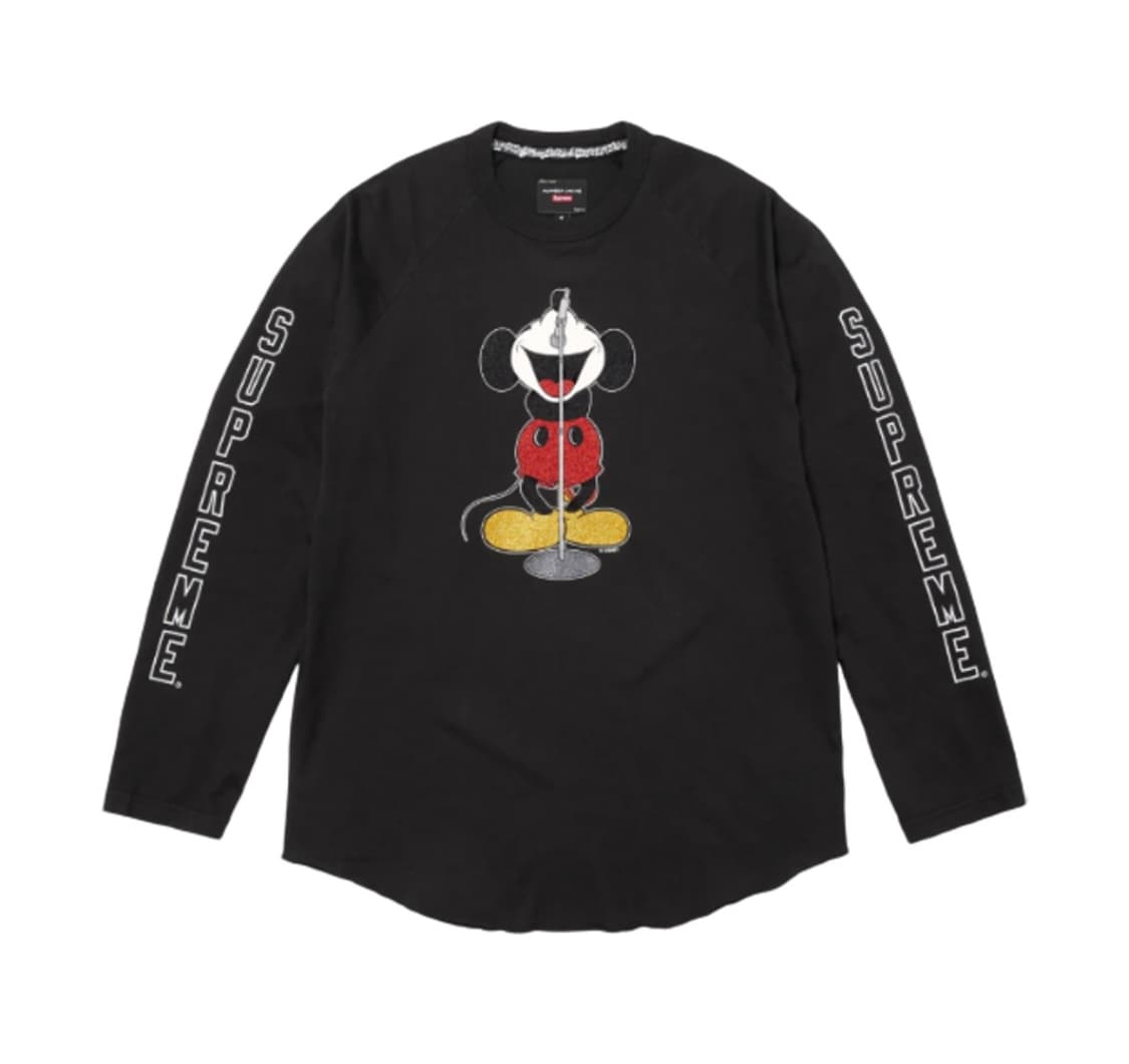 L) 슈프림 x 넘버 나인 x 미키 마우스 래글런 롱슬리브 긴팔 티셔츠  상품이미지1
