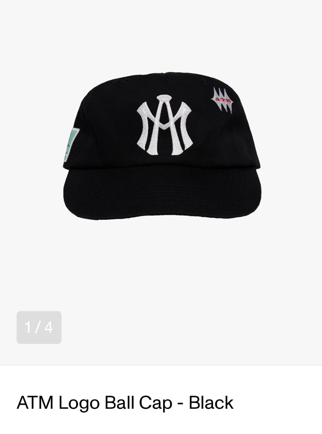 ATM Logo Ball Cap (Black OS) 상품이미지1