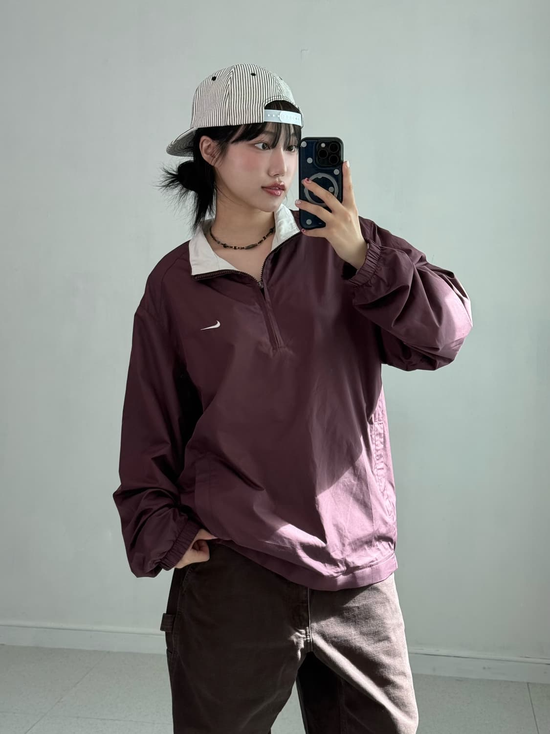 나이키 버건디 반집업 상품이미지1