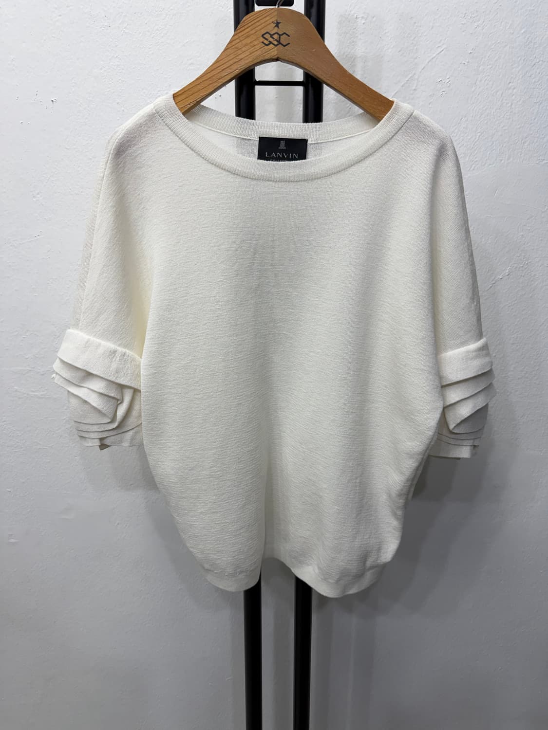 정품) LANVIN 랑방 한섬 24ss 화이트 니트티 82 상품이미지1