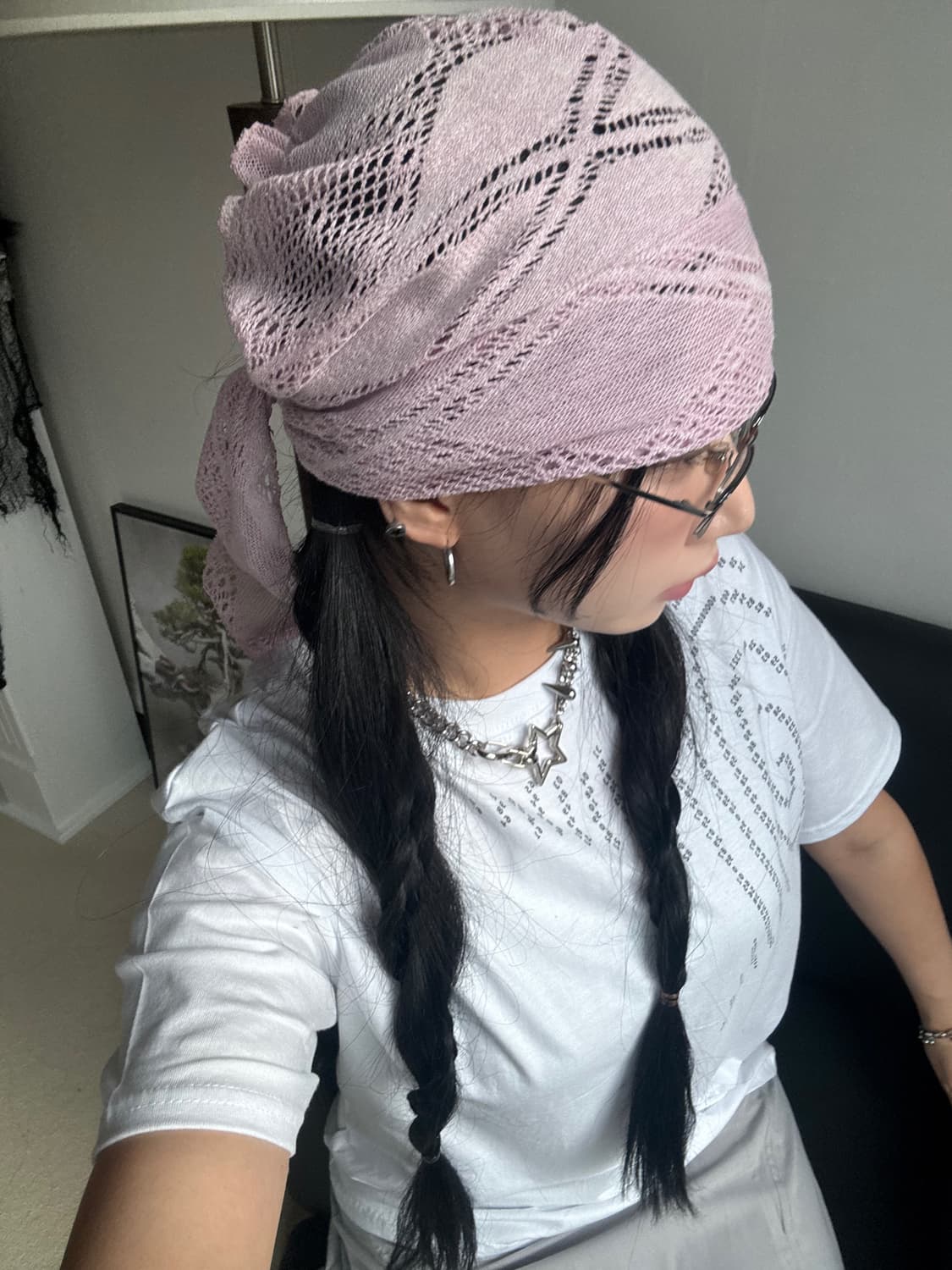피어싱 시스루 스트랩 밴딩듀렉반다나 헤어두건 상품이미지5