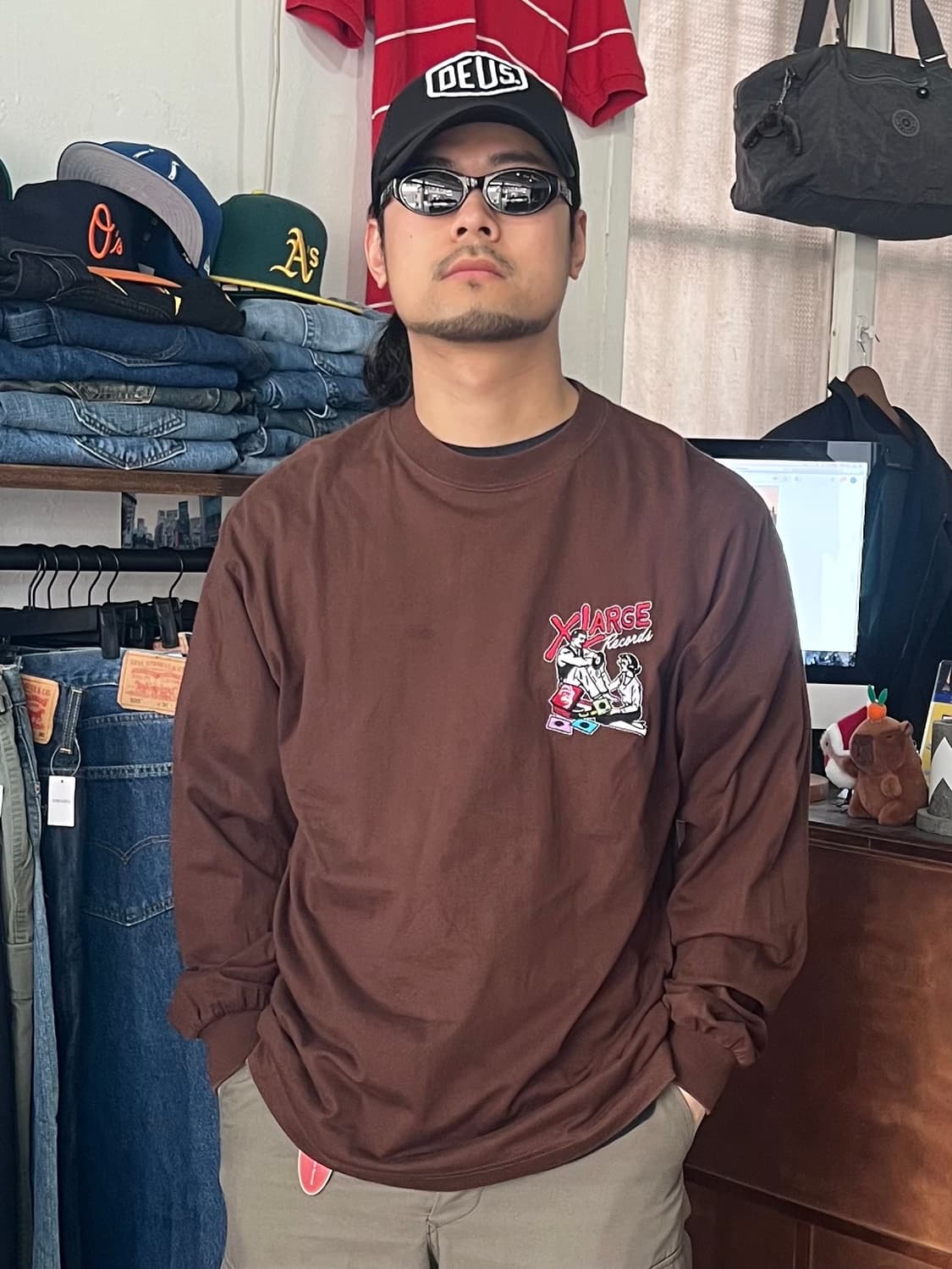 Xlarge 엑스라지 롱슬리브 브라운 XL 상품이미지3