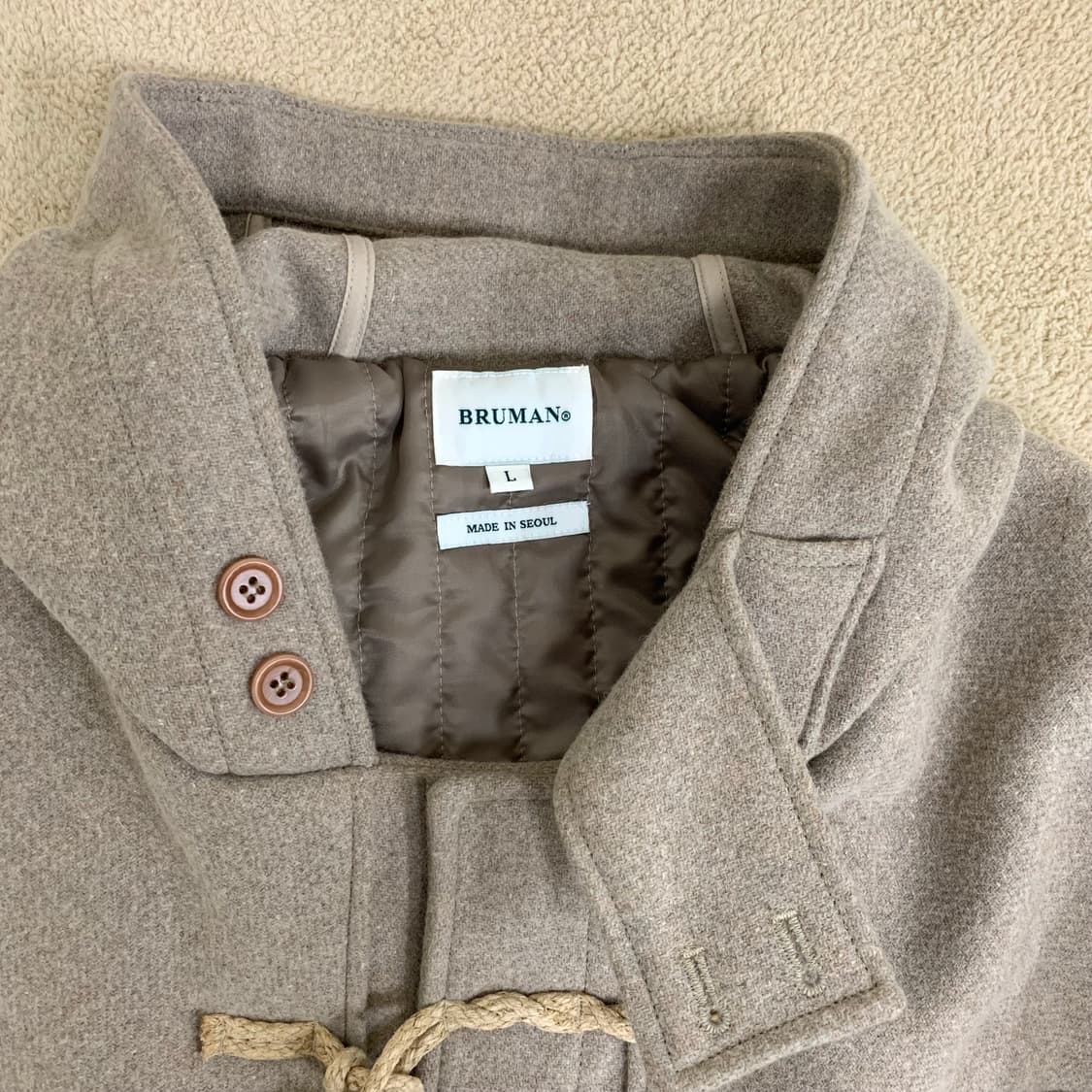 브루먼 더플코트(L/오트밀) 떡볶이코트 남자코트 상품이미지2
