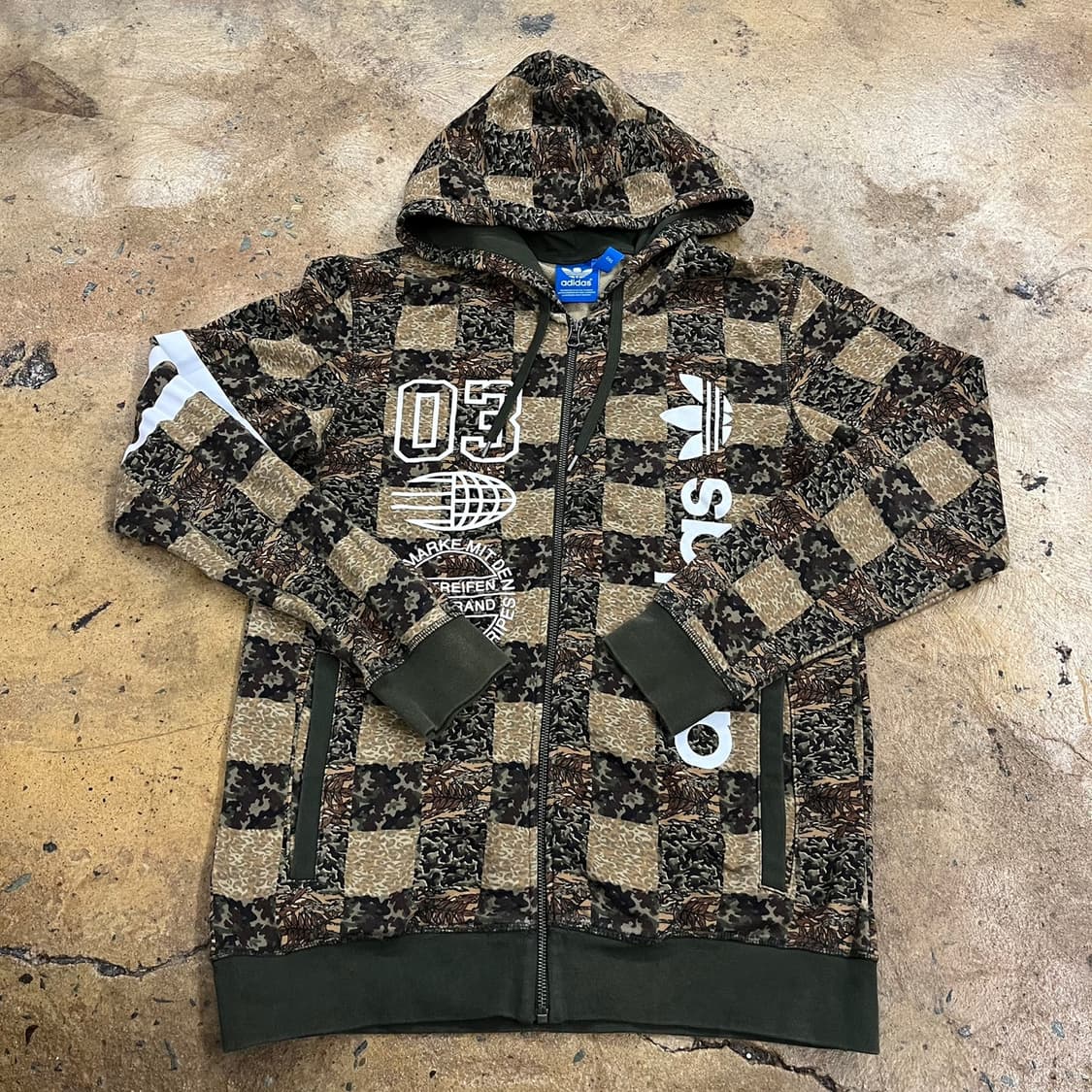 아디다스 카모 밀리터리 st 카키 브라운 후드집업 95 상품이미지2