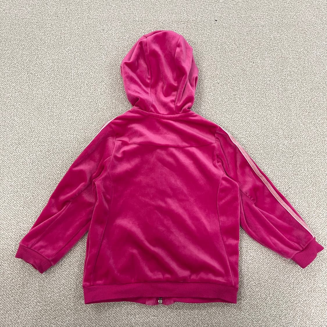 36 아디다스 키즈 벨벳 후드 집업 자켓 0123M 상품이미지4