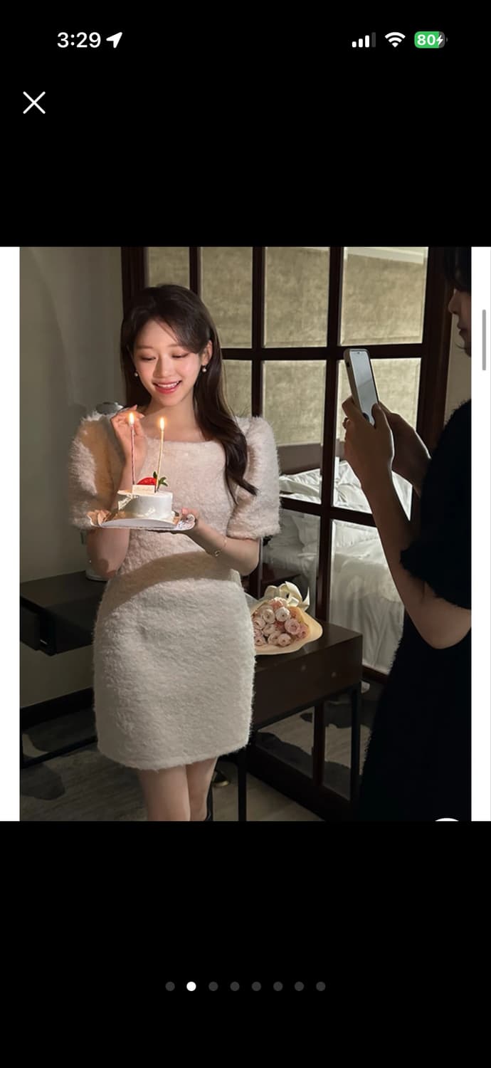 아뜨랑스 눈꽃스퀘어넥 반팔원피스(새상품) 상품이미지2