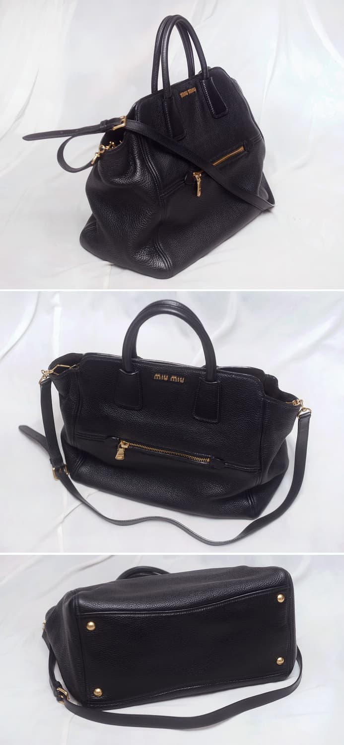 미우미우 (miu miu) 비텔로 카리브 금장 블랙 2웨이 빅토트.숄더백 상품이미지3