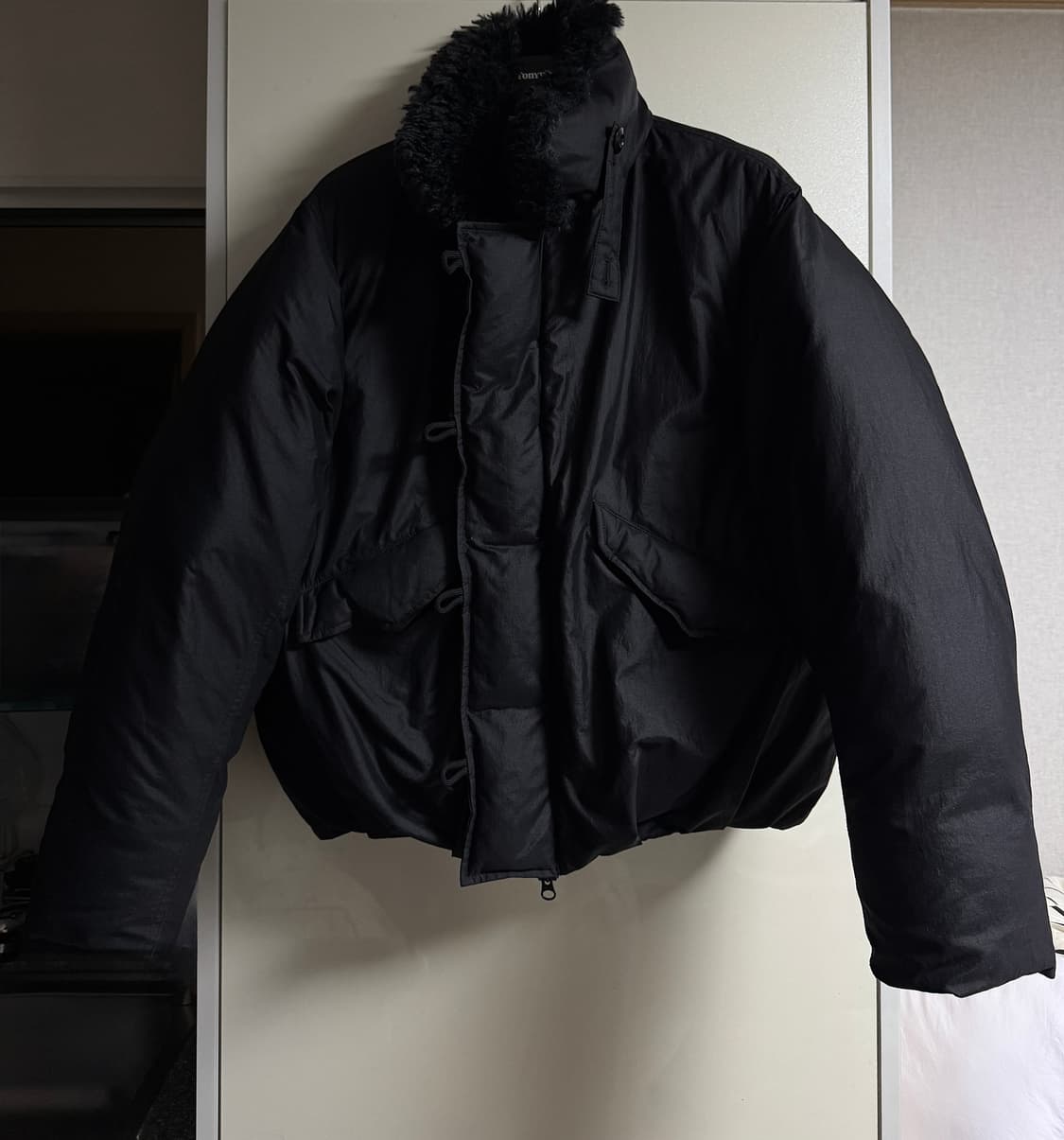 토니웩 시어링 카라 푸퍼 블루종 블랙 xs size 상품이미지5