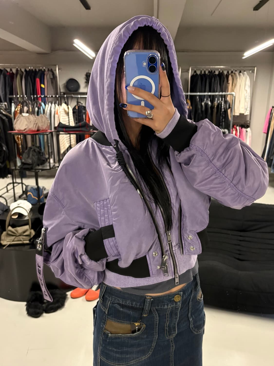 DIESEL violet hoodie bomber jakcet  상품이미지1