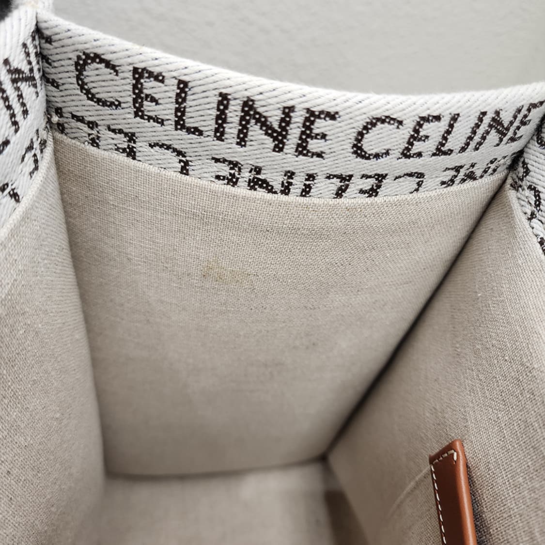 셀린느 196762 올오버 텍스타일 라지 카바스 타이스 내츄럴 탄 상품이미지8