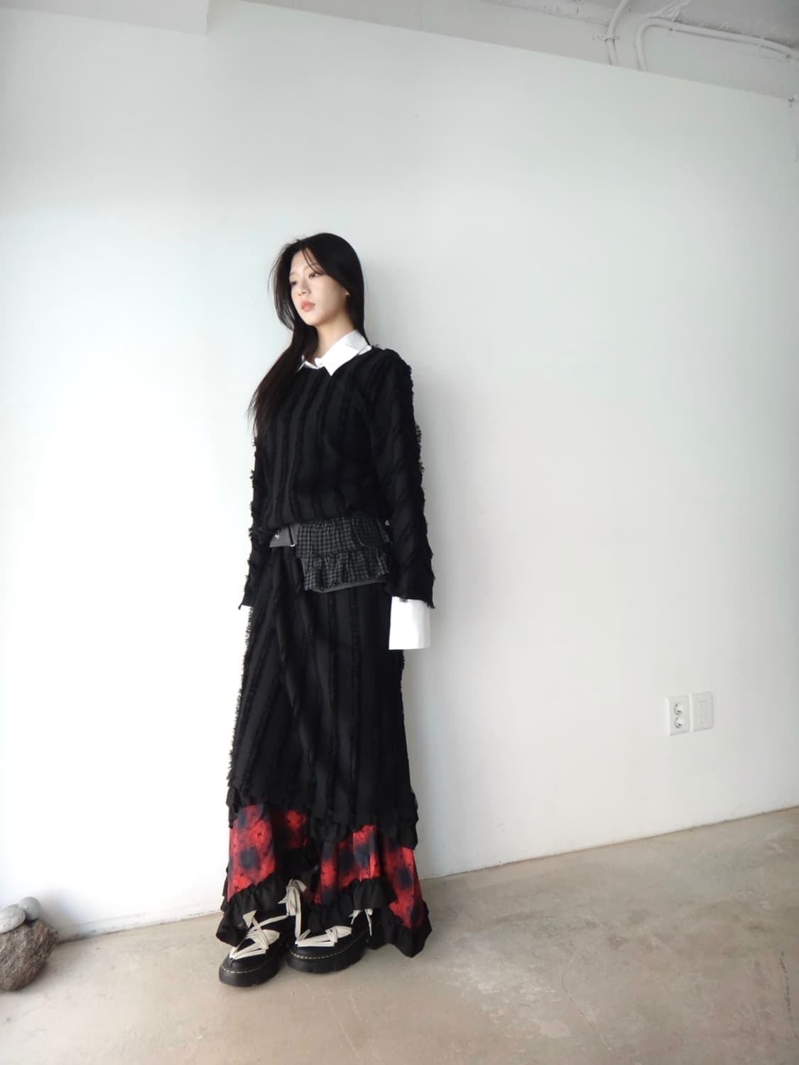 Tassel long wrap ops / black 상품이미지6
