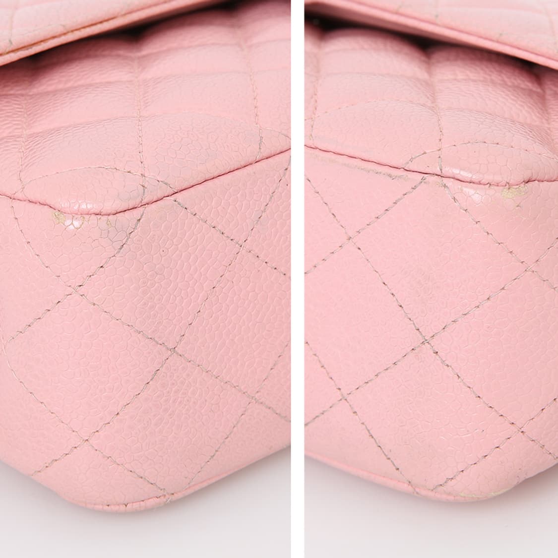 샤넬 클래식 캐비어 미듐 핑크 빈티지 체인 숄더백 A01112 상품이미지7