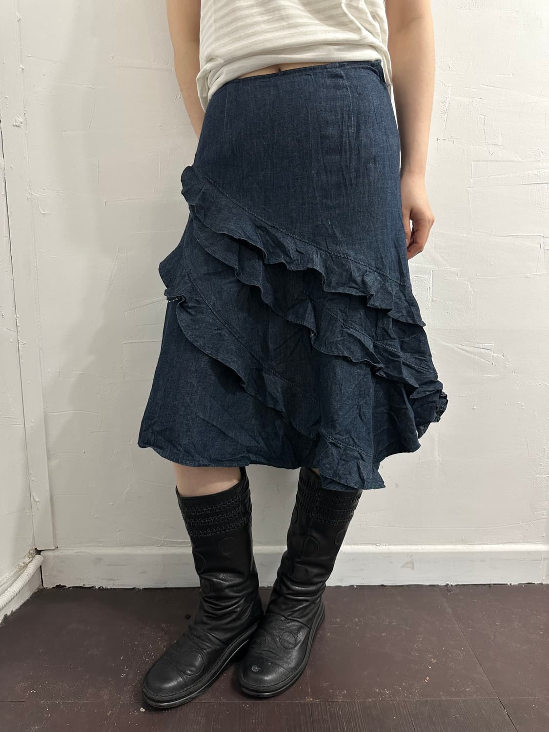 lest rose denim skirt 상품이미지4