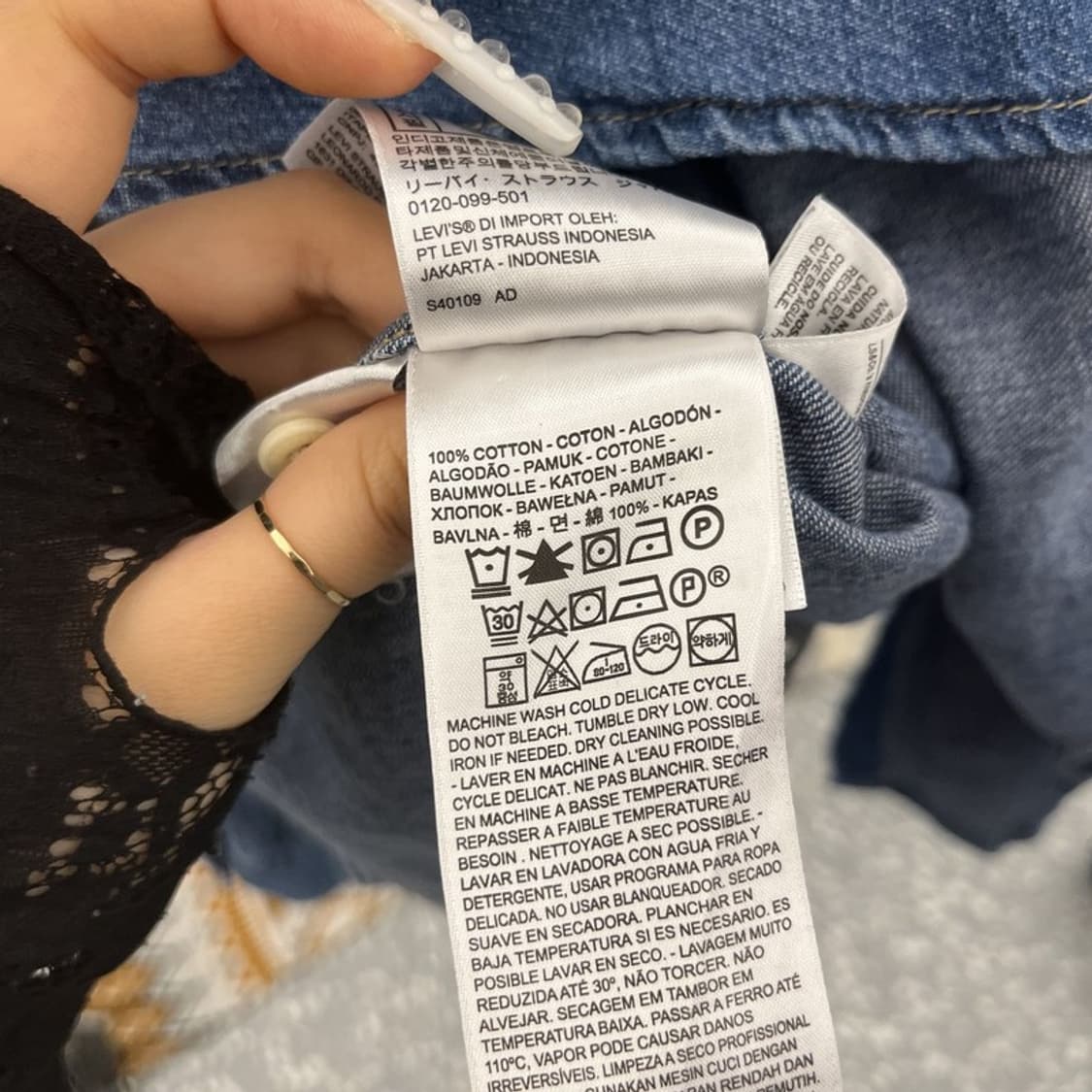 리바이스 빈티지 컨트리 캐주얼 슬림핏 데님셔츠 S C10979 상품이미지6