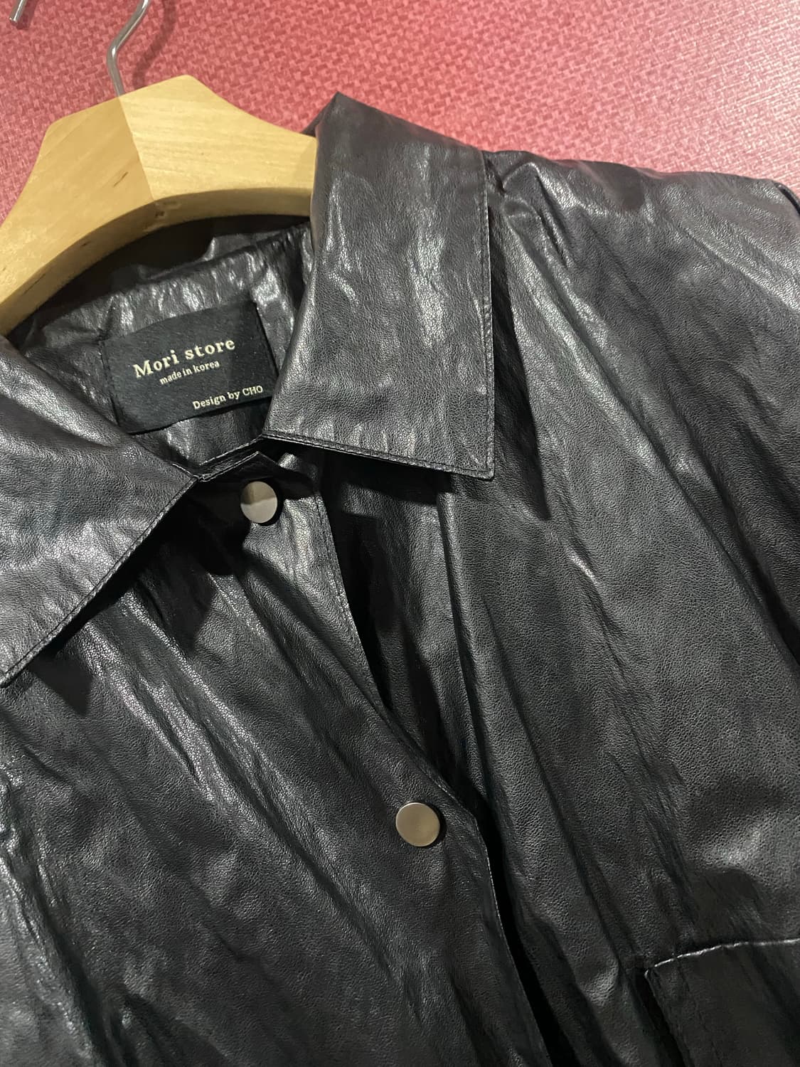 모리 스토어 블랙 레더 셔츠 자켓 상품이미지2