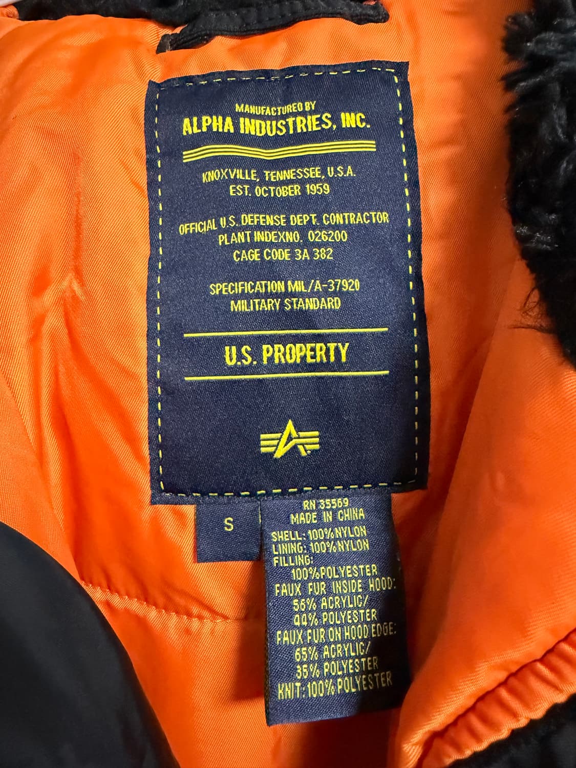 알파인더스트리 N-3B 블랙 파카 상품이미지3