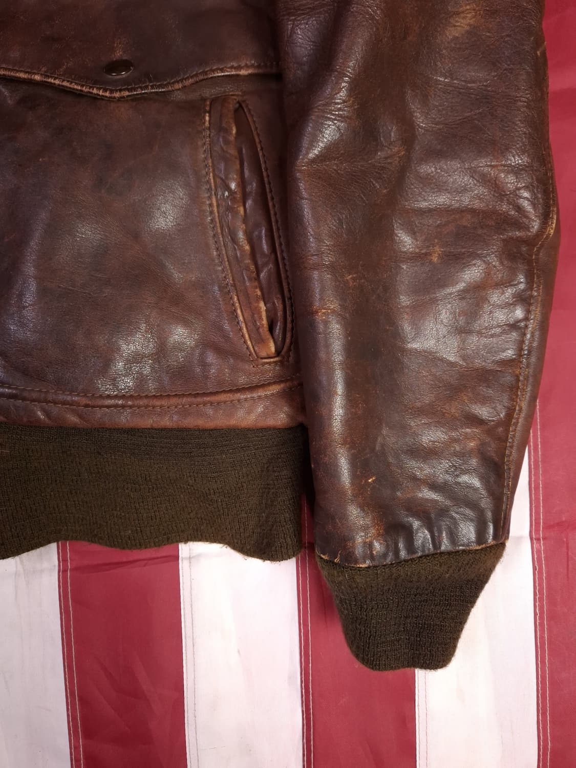 오리지날 미국제조 쇼트 G-1 리얼레더 항공자켓 상품이미지6