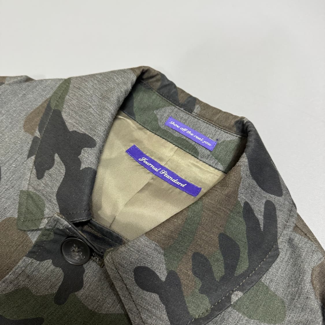 저널스탠다드 카모패턴 트윌 코튼 버튼 블루종 자켓 상품이미지3