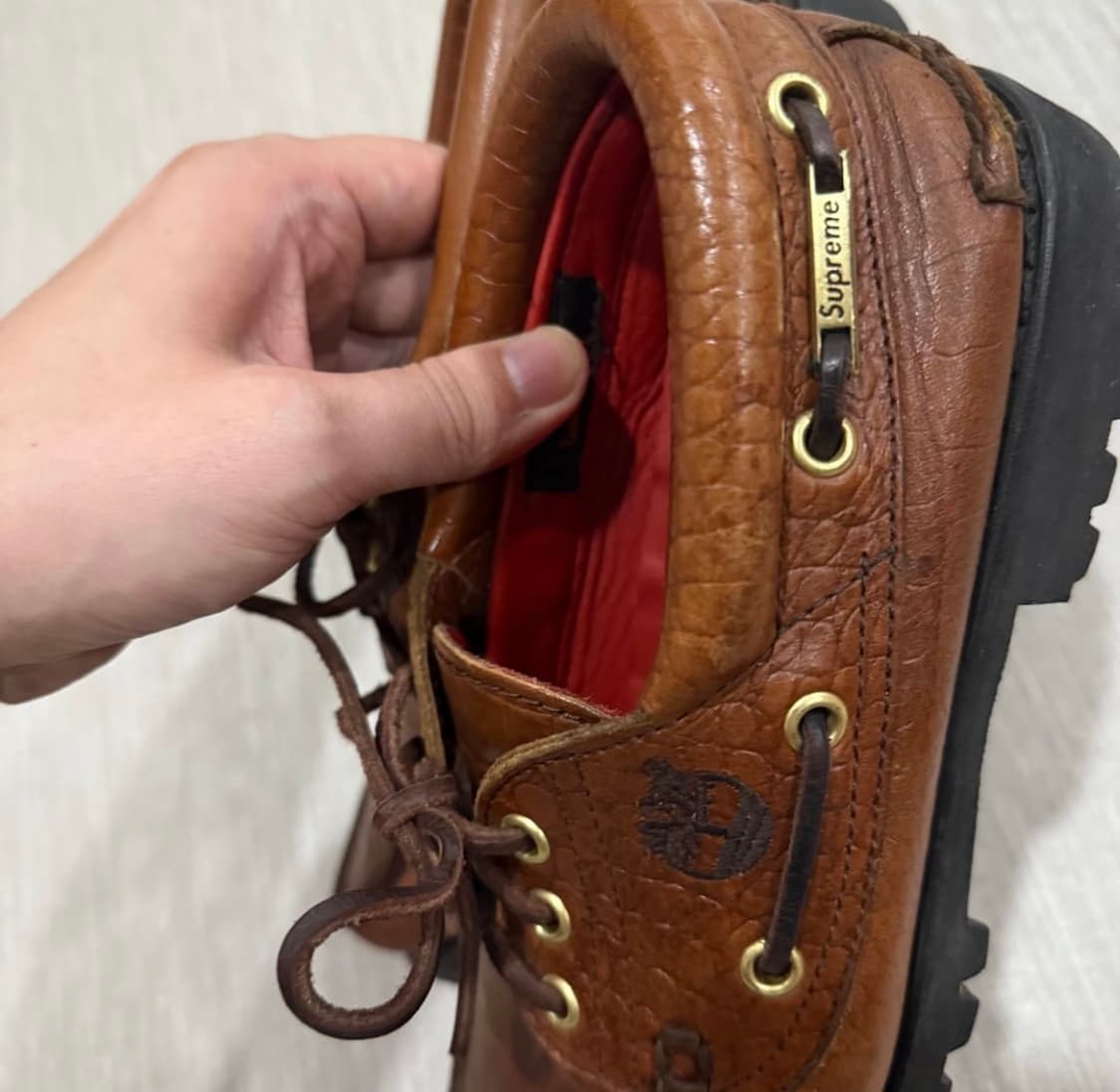 슈프림X팀버랜드 보트슈즈 브라운 상품이미지2