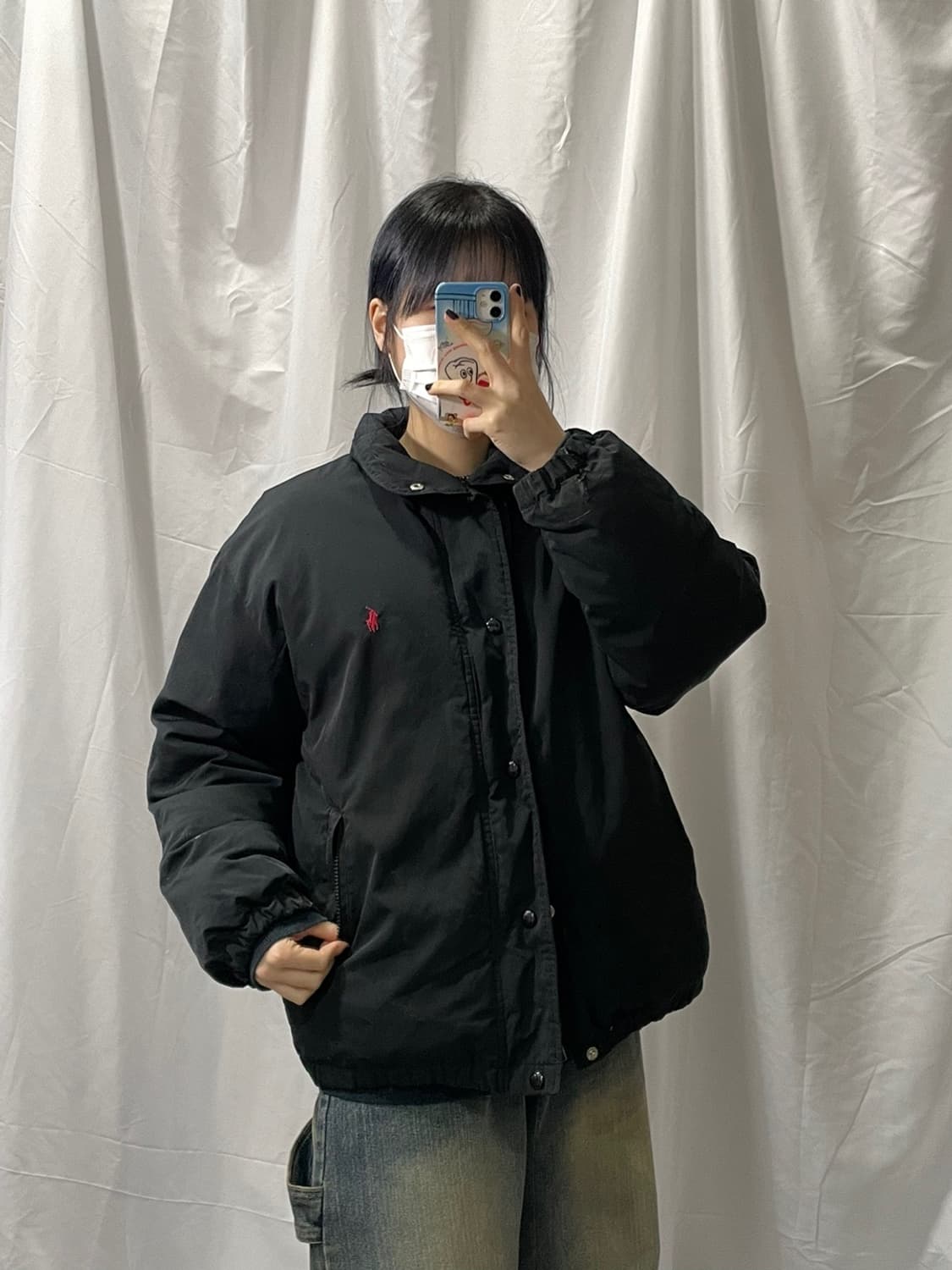 폴로 블랙 패딩 XL 상품이미지1