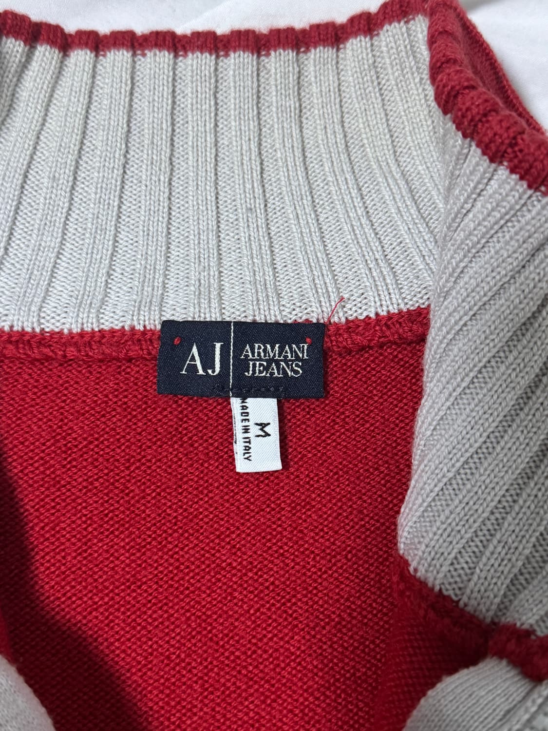 90s 알마니 진스 라나 버진울 니트집업 armani jeans 상품이미지5