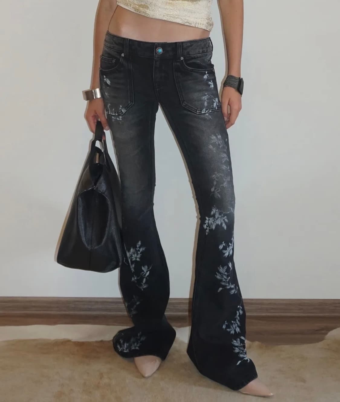 스컬프터 Flocking Bootcut Denim Washed Gray 상품이미지1