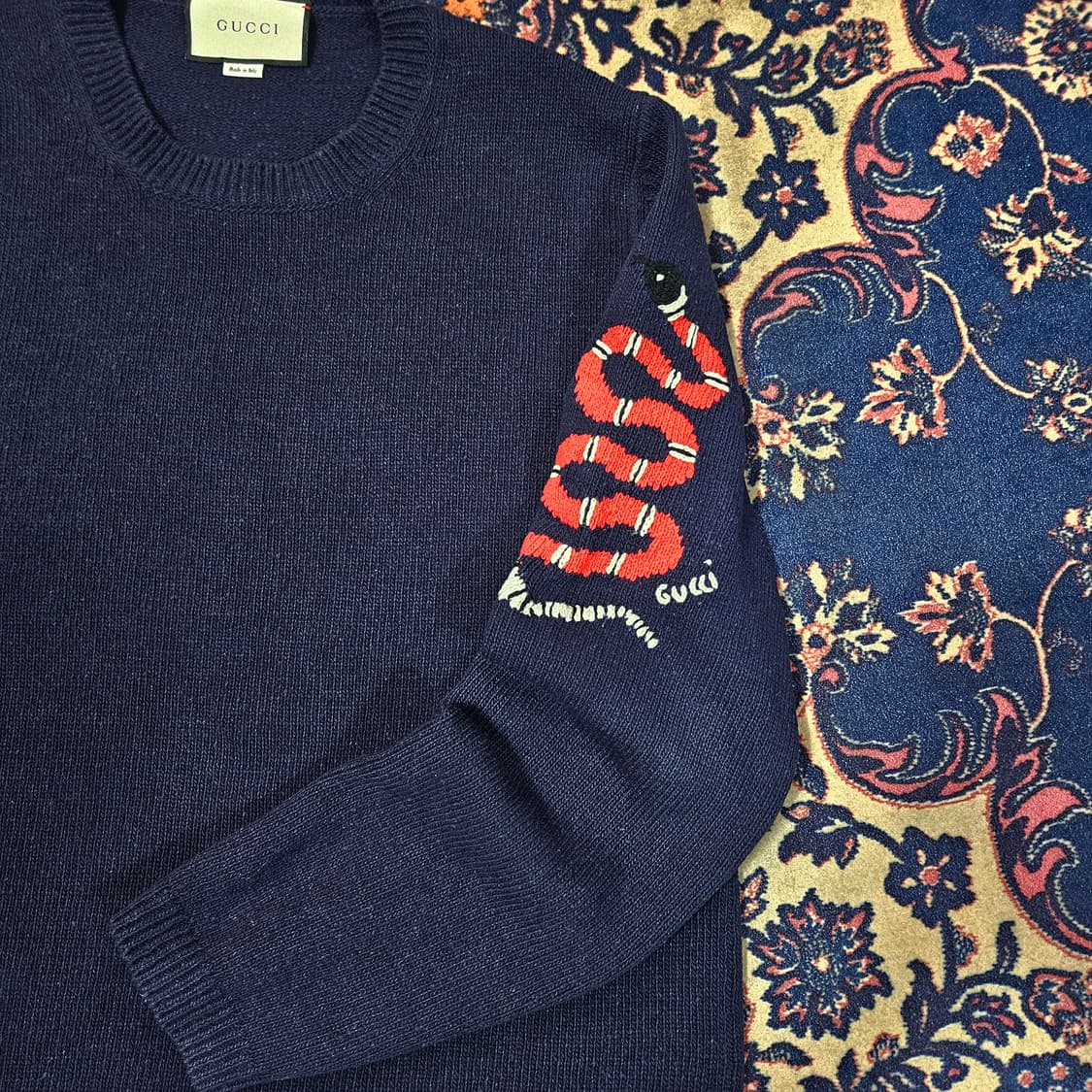 구찌(Gucci) 스네이크 자수 울 스웨터 XL size 상품이미지2