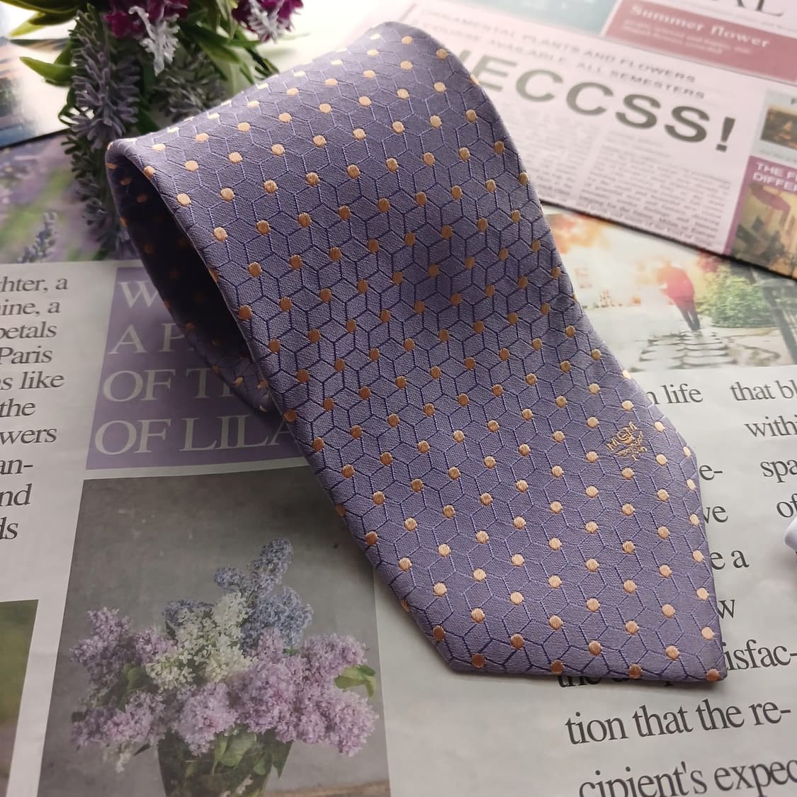 MCM 실크 라일락 패턴 넥타이 8.7cm A+등급 A18548
 상품이미지2