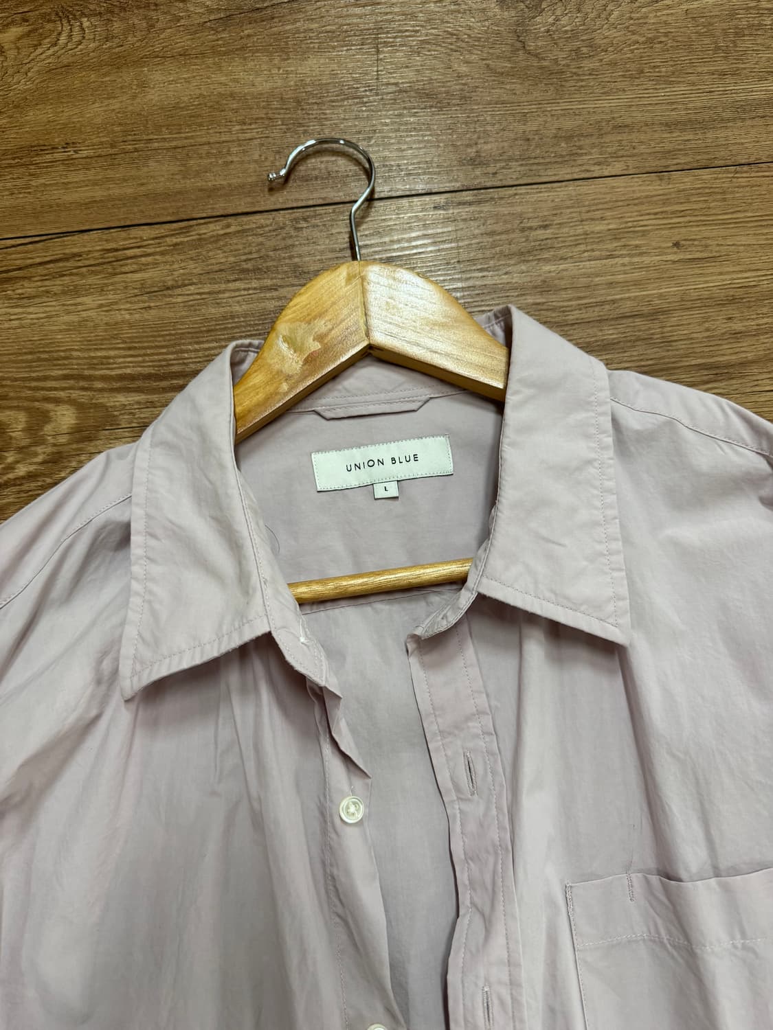 유니온블루 런드리 에디터 셔츠 그레이핑크 L 상품이미지2