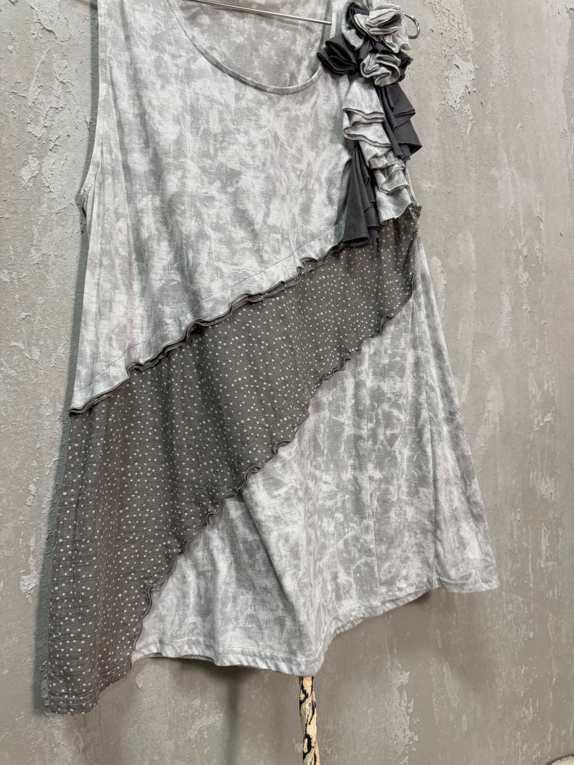 jpn-Grey Fairy Grunge Ruffle Layered top 상품이미지3