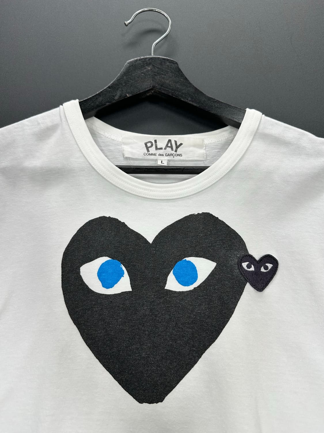 꼼데가르송 플레이 더블하트 블루아이 반팔티 상품이미지6